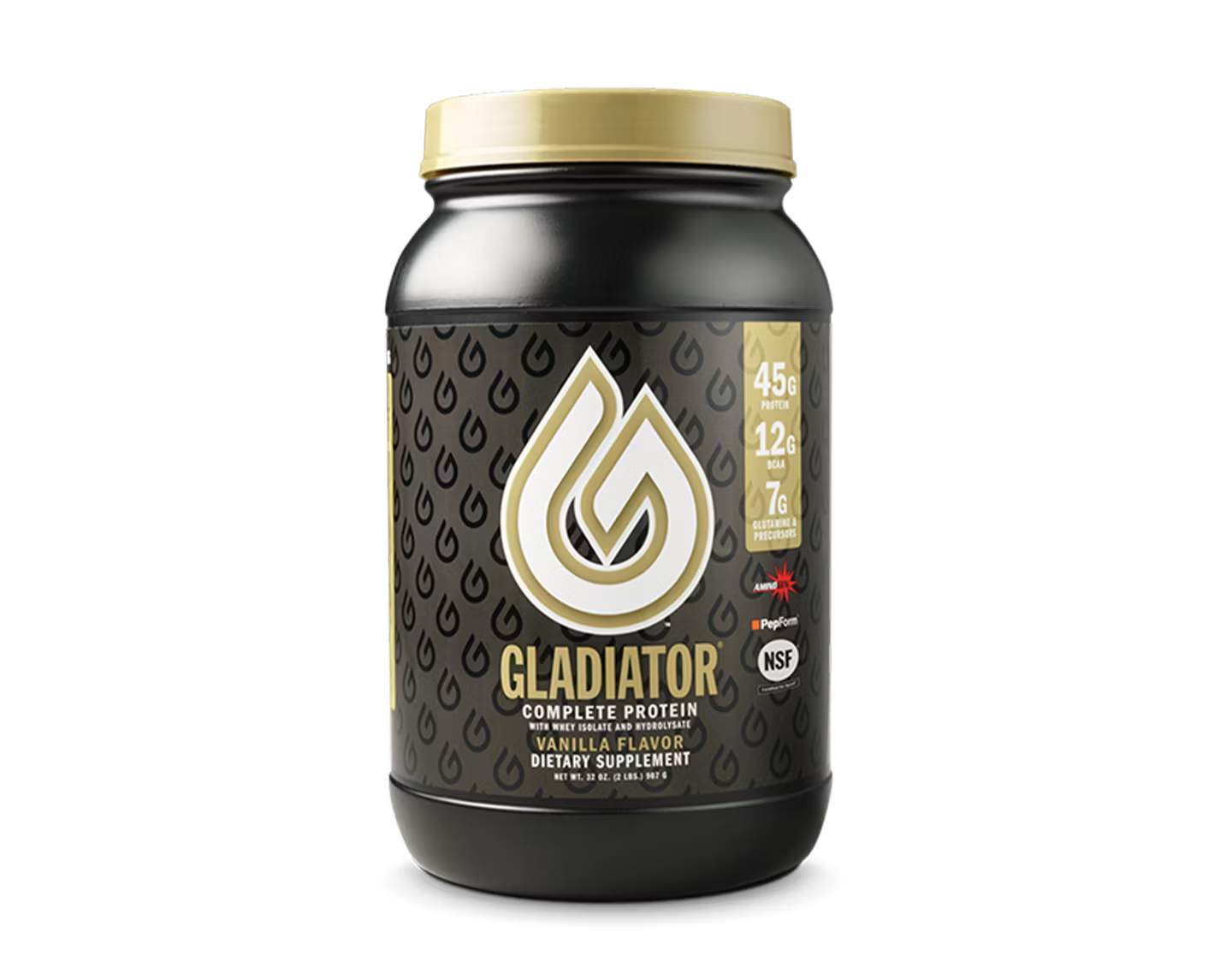 Gladiator Tub 2LB | Vanilla Complete Protein Powder | Dietary Supplement 32oz (x10)